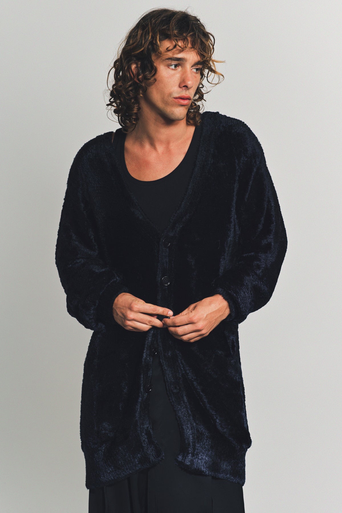 DRIES VAN NOTEN | VELVET VISCOSE CARDIGAN