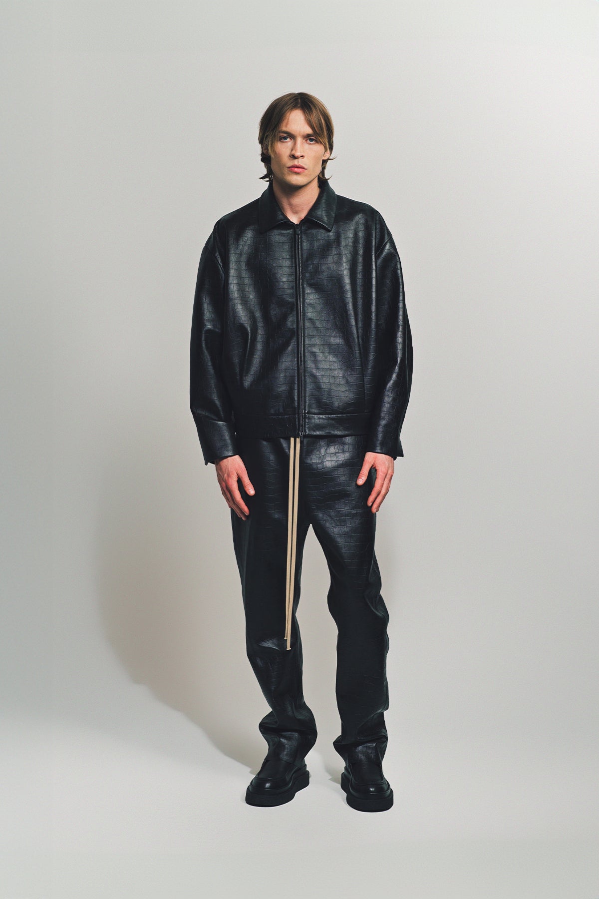 FEAR OF GOD | CROCODILE EMBOSSED LEATHER JACKET