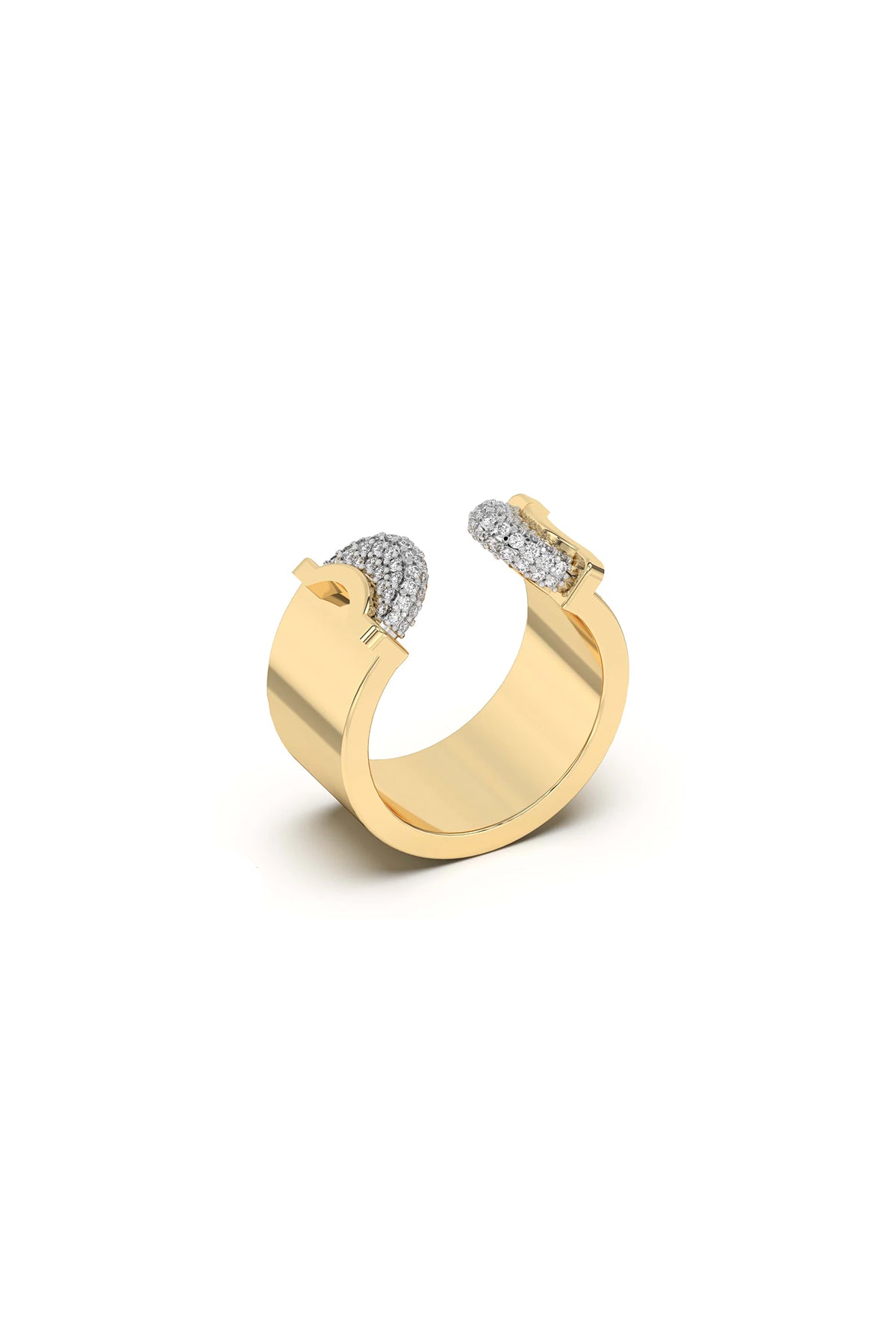 WYLD BOX | DOPPIA LUNA PAVE DIAMOND RING - MAXFIELD LA