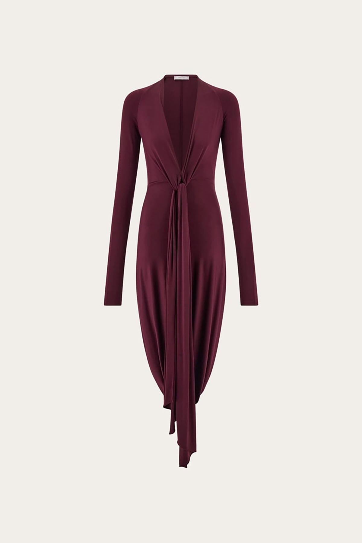 FERRAGAMO | KNOT DETAIL DEEP V-NECK DRESS