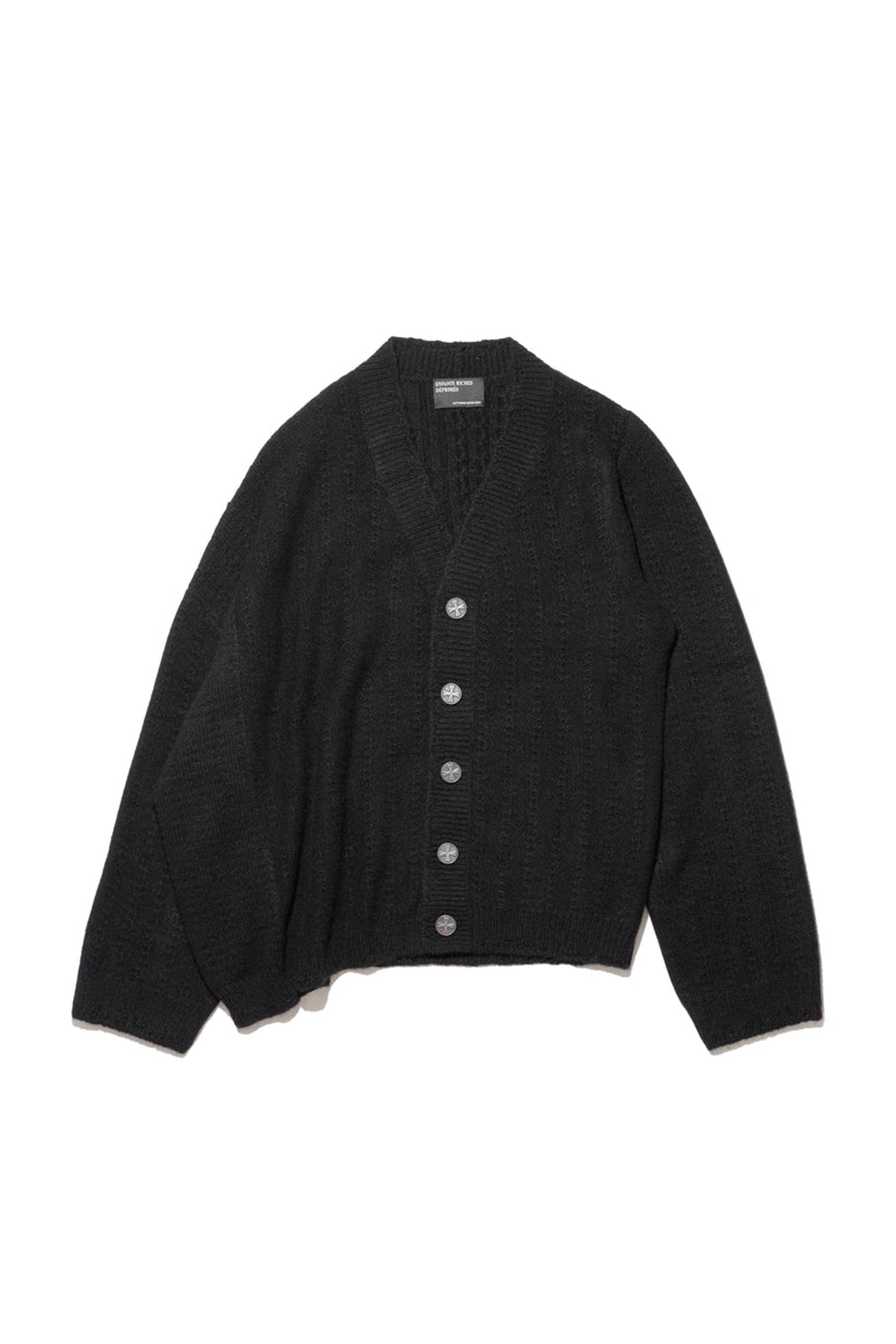 ENFANTS RICHES DÉPRIMÉS | ASYMMETRICAL CABLE KNIT CARDIGAN