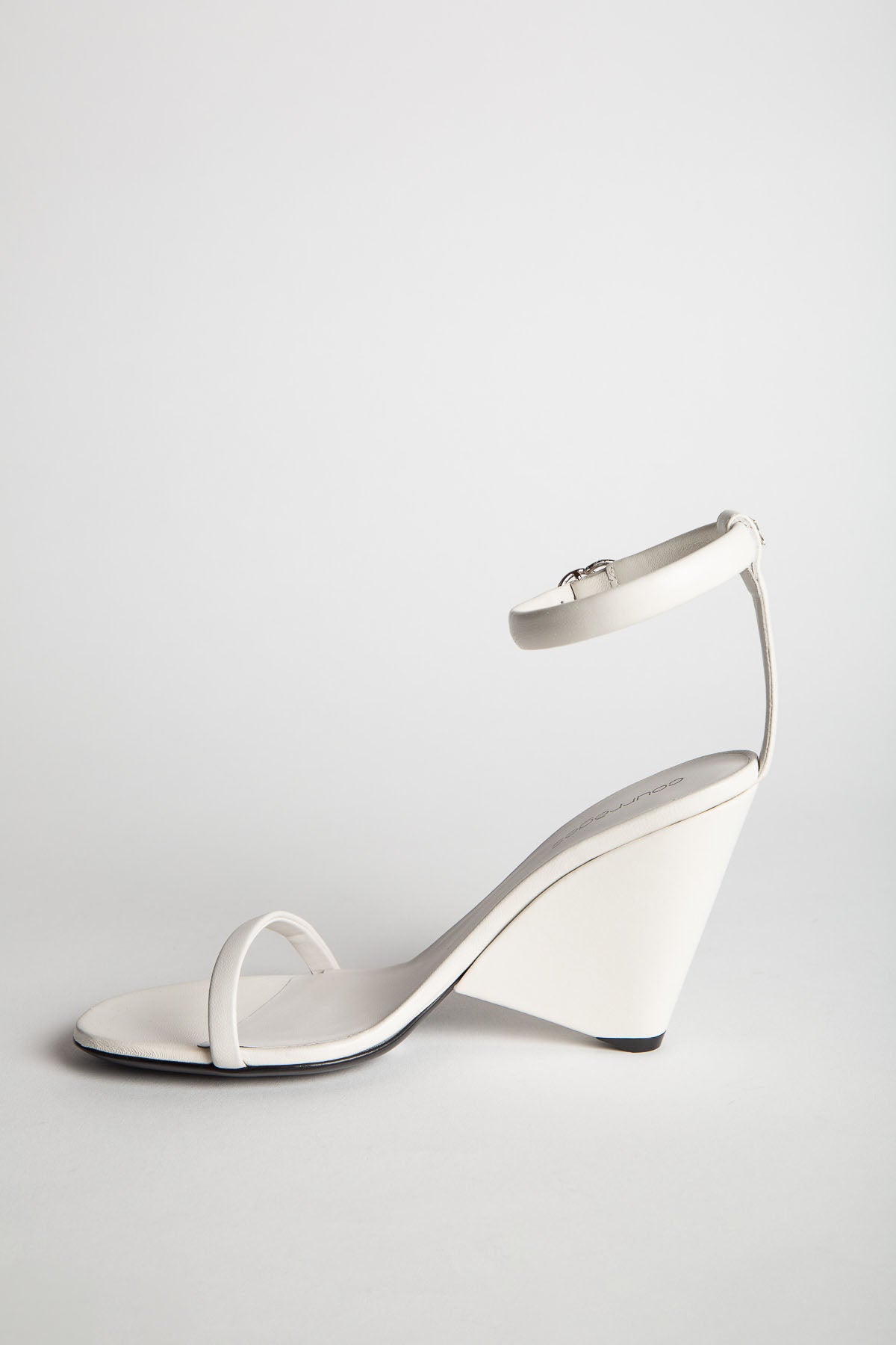 COURRÈGES | OBLIQUE LEATHER SANDALS