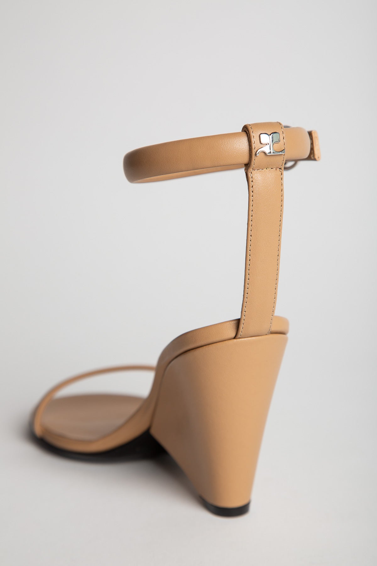 COURRÈGES | OBLIQUE LEATHER SANDALS