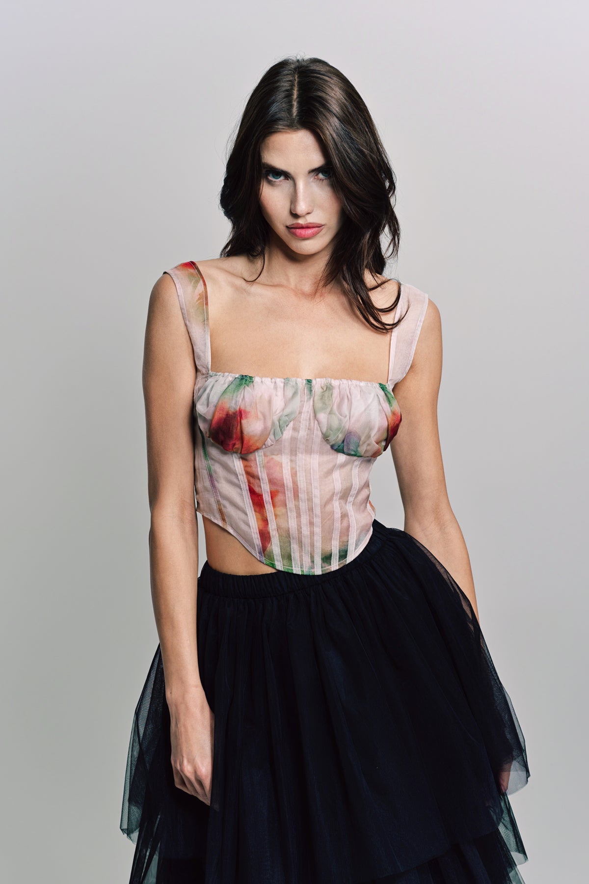 CAROLINE HU | FLORAL ORGANZA CORSET