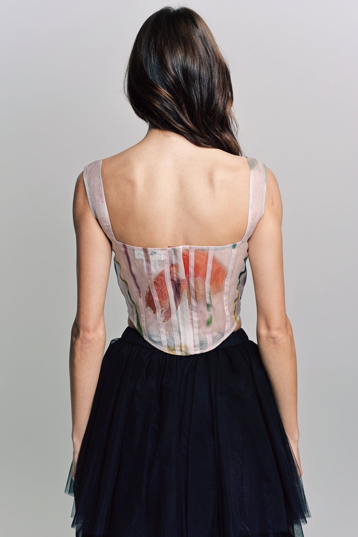 CAROLINE HU | FLORAL ORGANZA CORSET