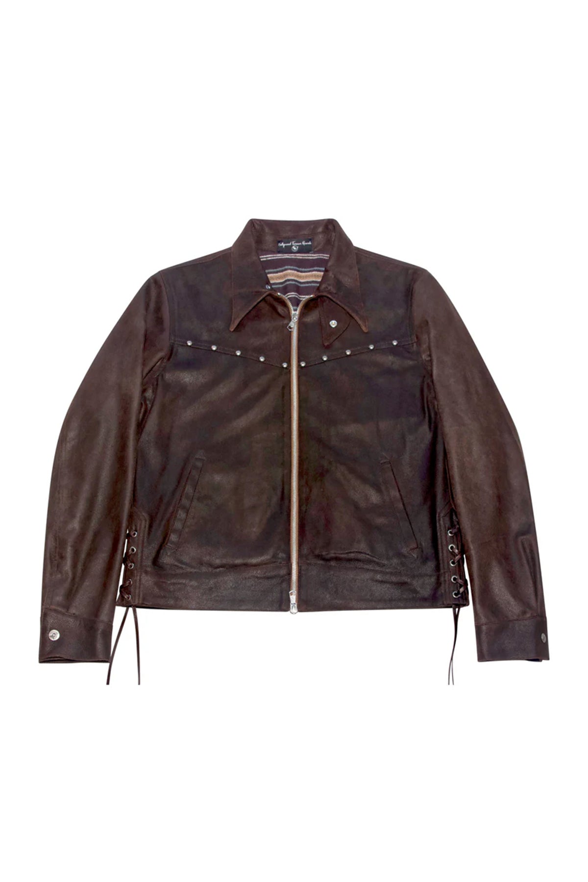 HOLLYWOOD FOREVER RECORDS | STONED & STUDDED ZIP-UP SUEDE JACKET - MAXFIELD LA