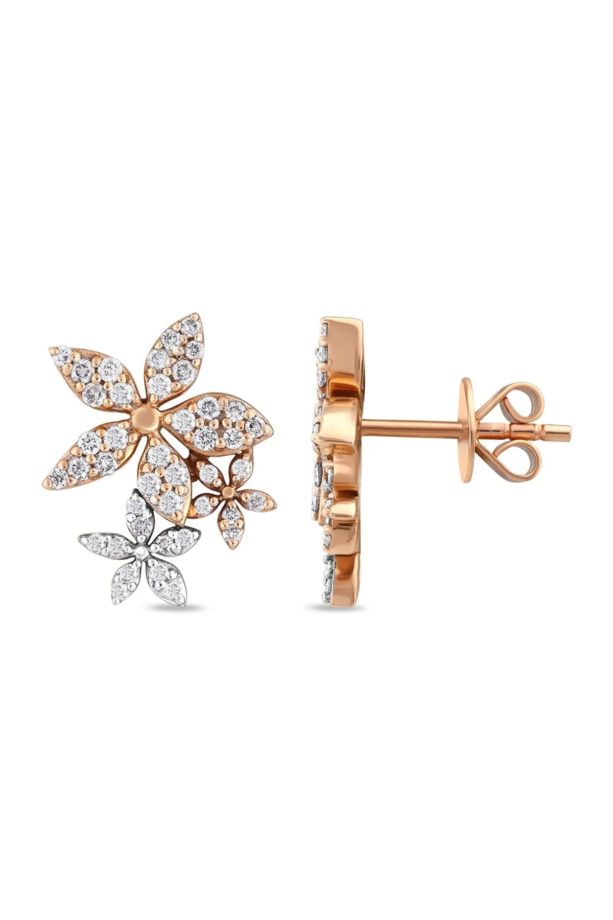 BEE GODDESS | ROSE GOLD APPLE SEED DIAMOND EARRINGS - MAXFIELD LA