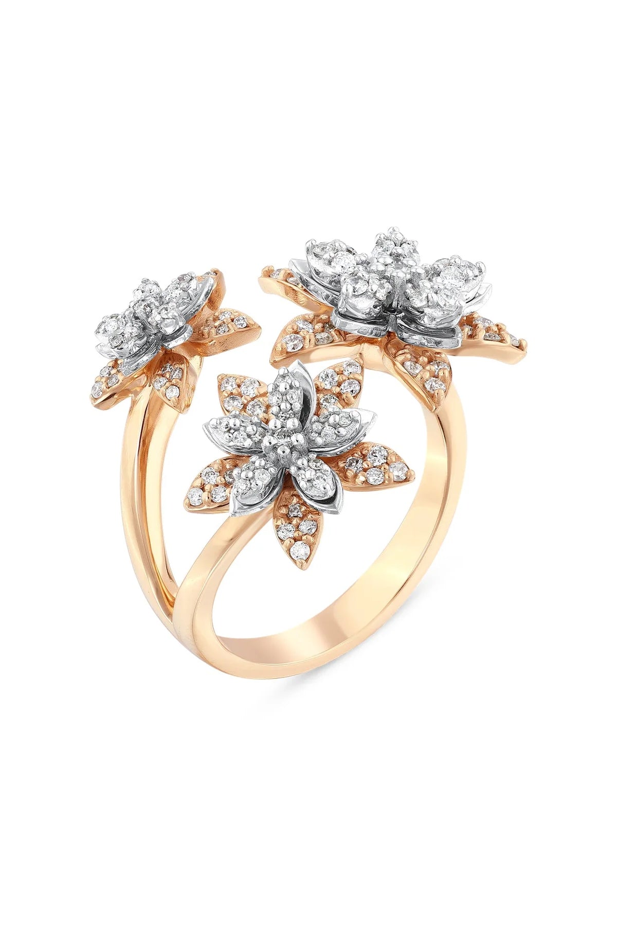 BEE GODDESS | ROSE-WHITE GOLD APPLE SEED DIAMOND RING