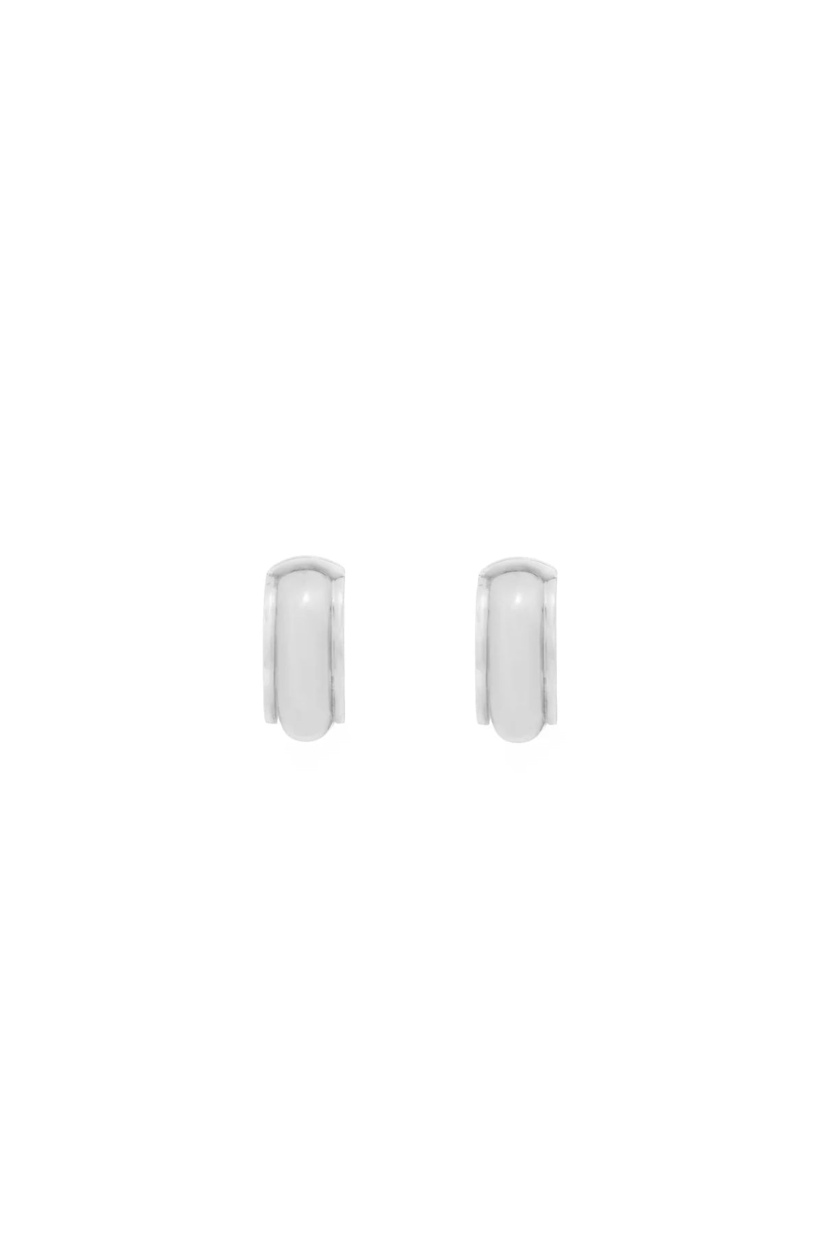 WYLD BOX | LUNA HUGGIE SILVER EARRINGS - MAXFIELD LA