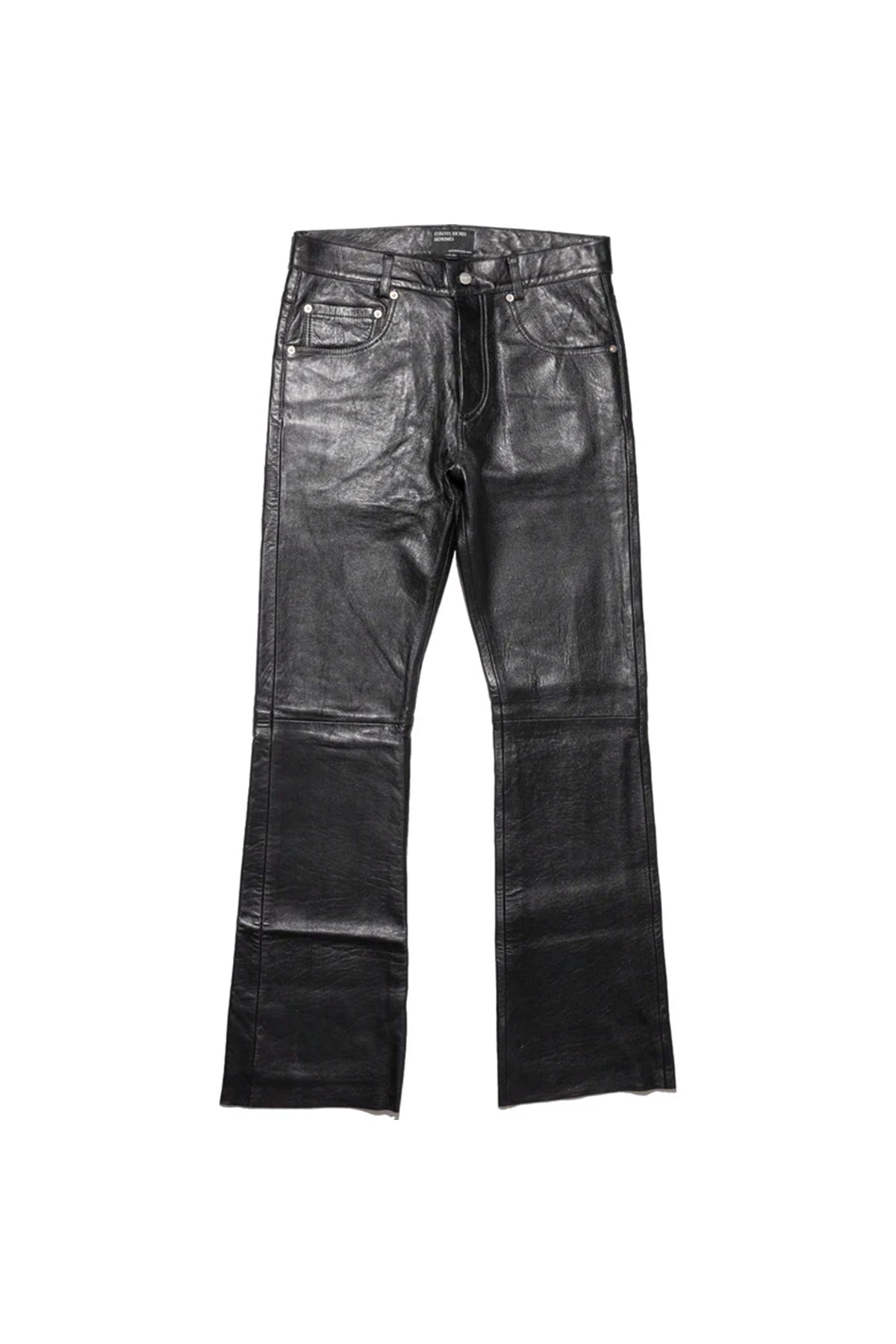 ENFANTS RICHES DÉPRIMÉS | RAW HEM LEATHER FLARE JEANS - MAXFIELD LA