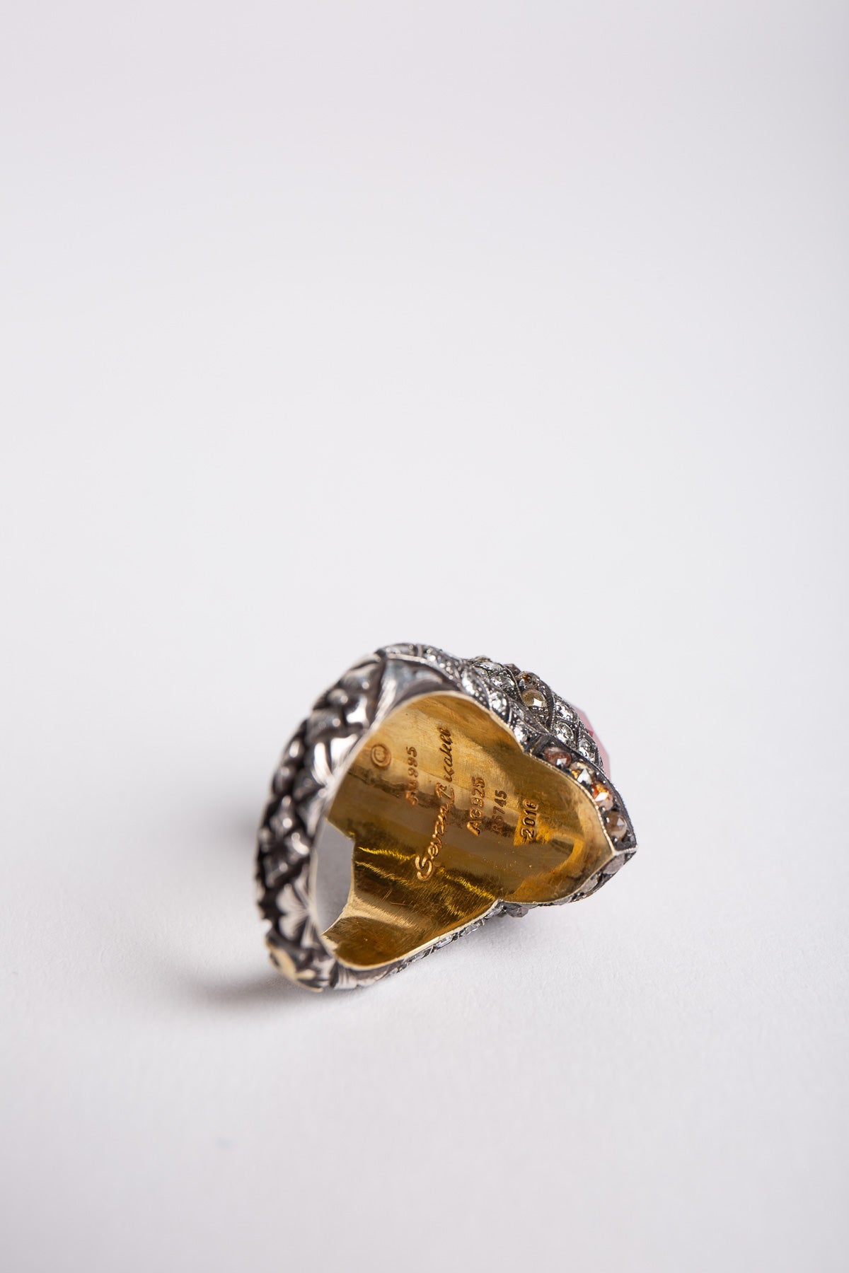 SEVAN BIÇAKÇI | 24K YELLOW GOLD, STERLING SILVER, DIAMOND, AND MOONSTONE RING