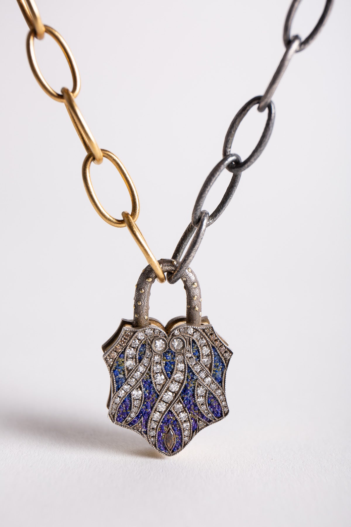 SEVAN BIÇAKÇI | 24K YELLOW GOLD, STERLING SILVER, AND DIAMOND PENDANT