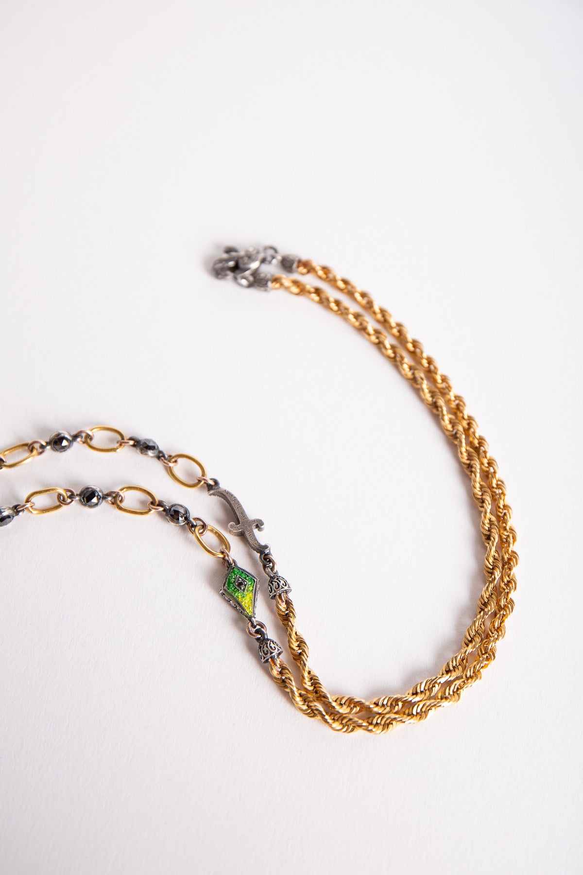 SEVAN BIÇAKÇI | 24K YELLOW GOLD, STERLING SILVER, DIAMOND, AND TANZANITE NECKLACE