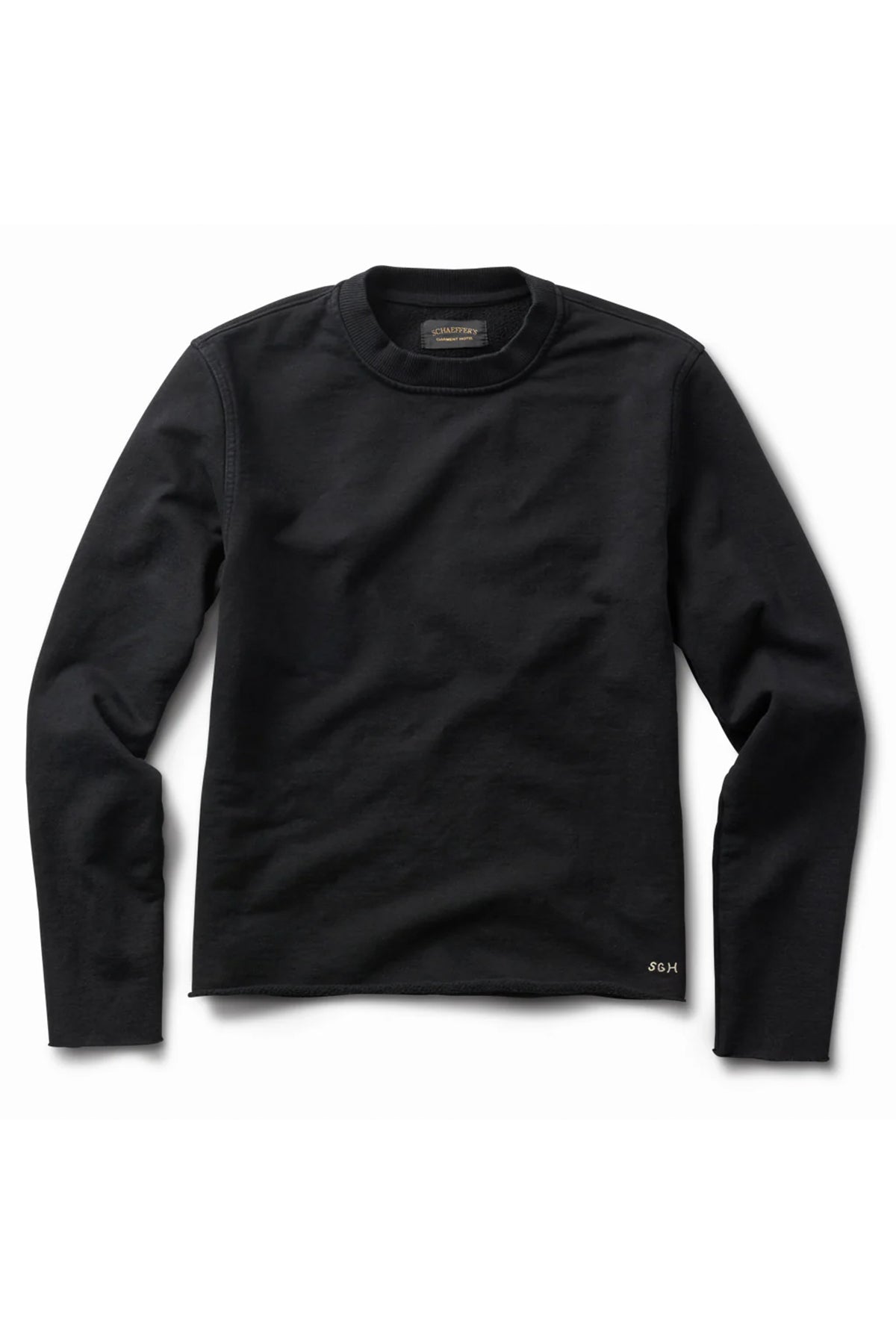 SCHAEFFER'S GARMENT HOTEL | RAW EDGE FRENCH TERRY CREW SWEATSHIRT - MAXFIELD LA