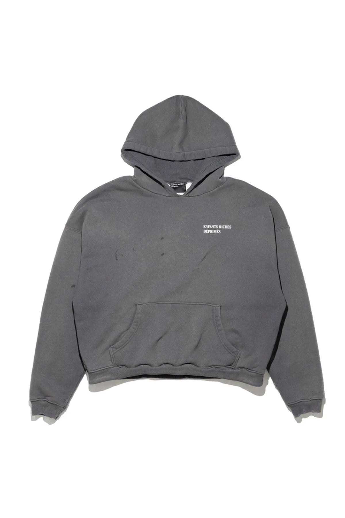 ENFANTS RICHES DÉPRIMÉS | THERMAL LINED DISTRESSED LOGO HOODIE - MAXFIELD LA