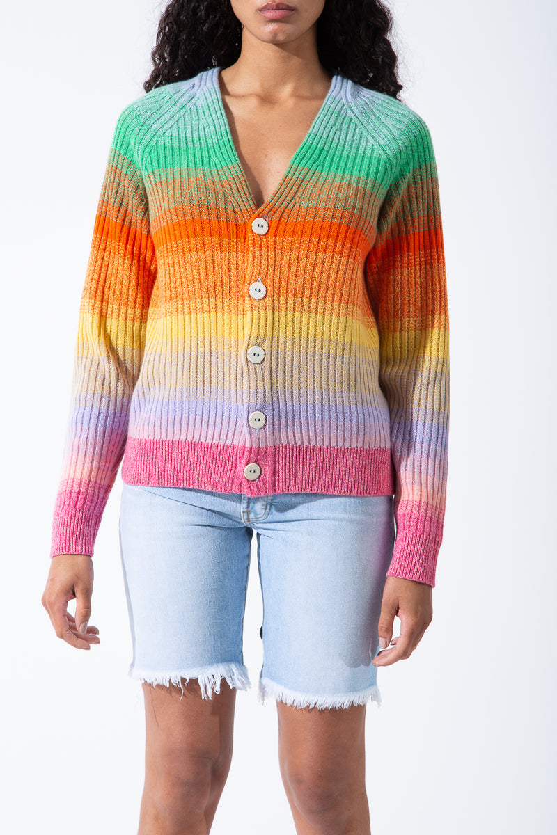 THE ELDER STATESMAN | MORPH STRIPE CARDIGAN