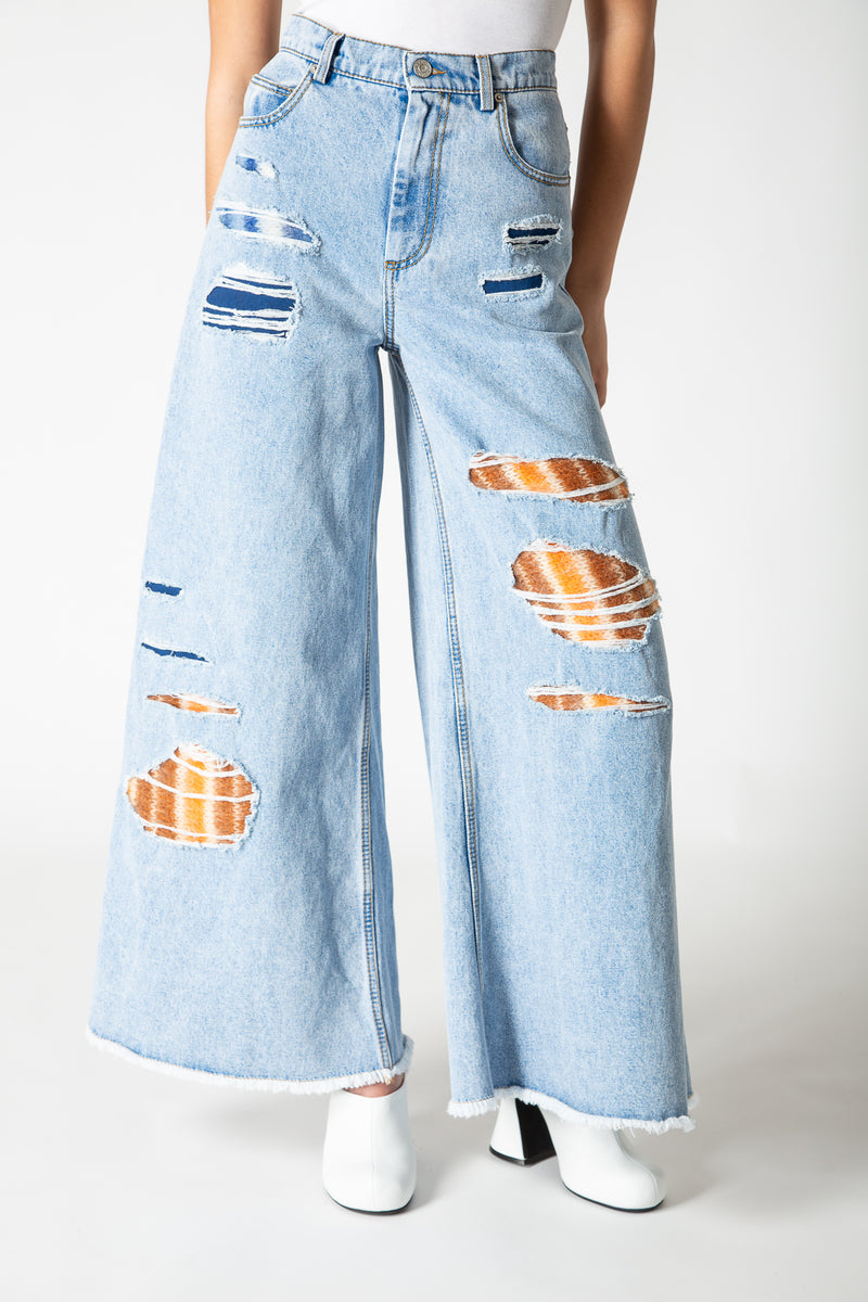 MARNI | FLARED PATCH JEANS