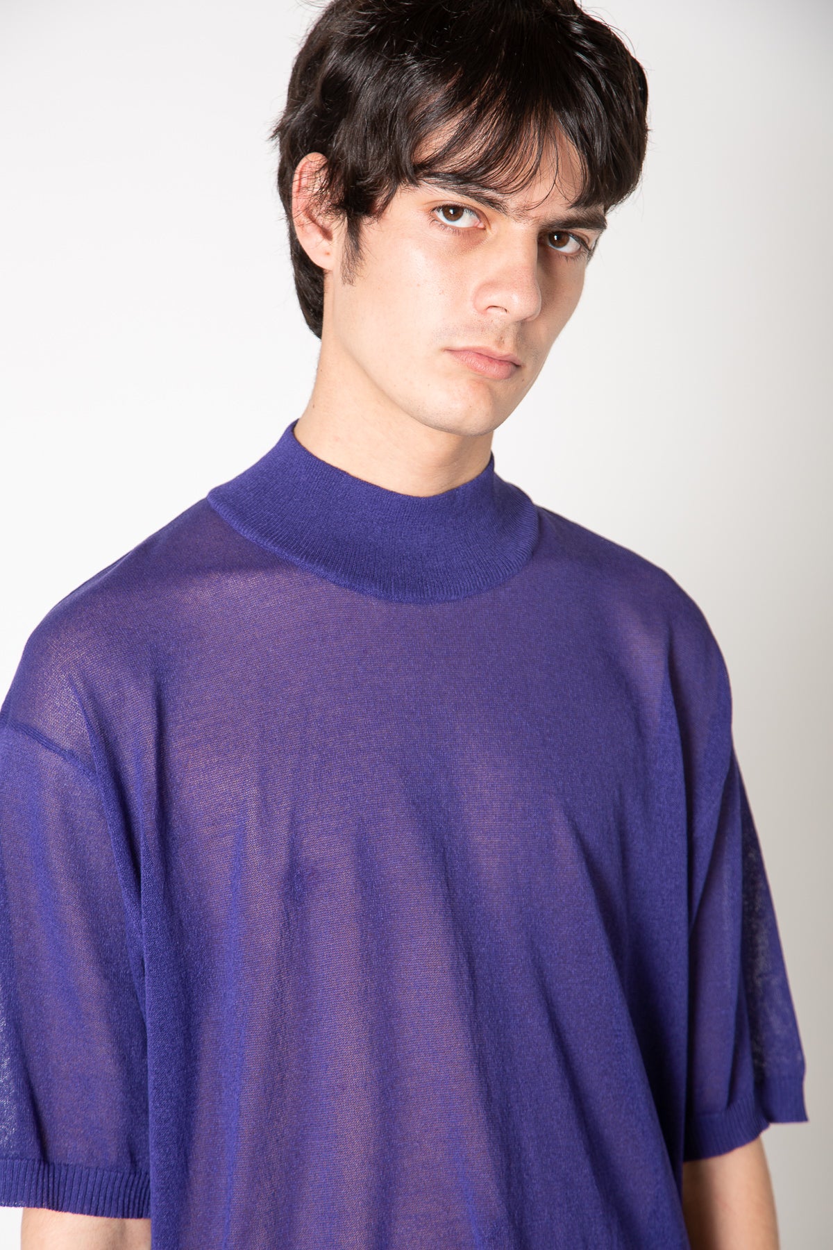 Purple mock neck sweater best sale