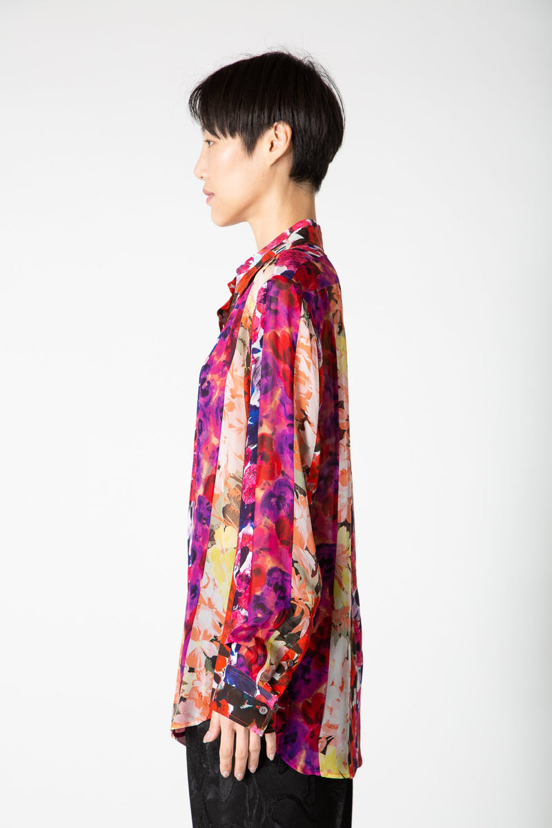 DRIES VAN NOTEN | FLORAL PATCH LONG SLEEVE SHIRT