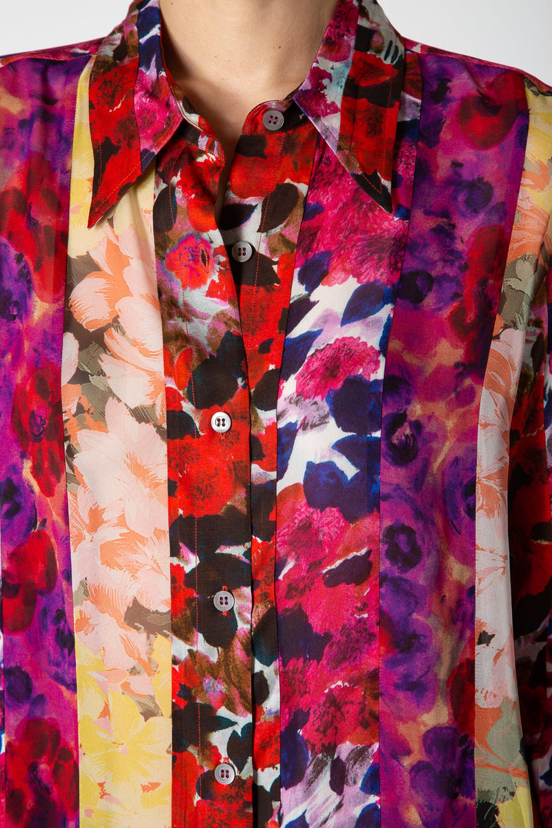 DRIES VAN NOTEN | FLORAL PATCH LONG SLEEVE SHIRT