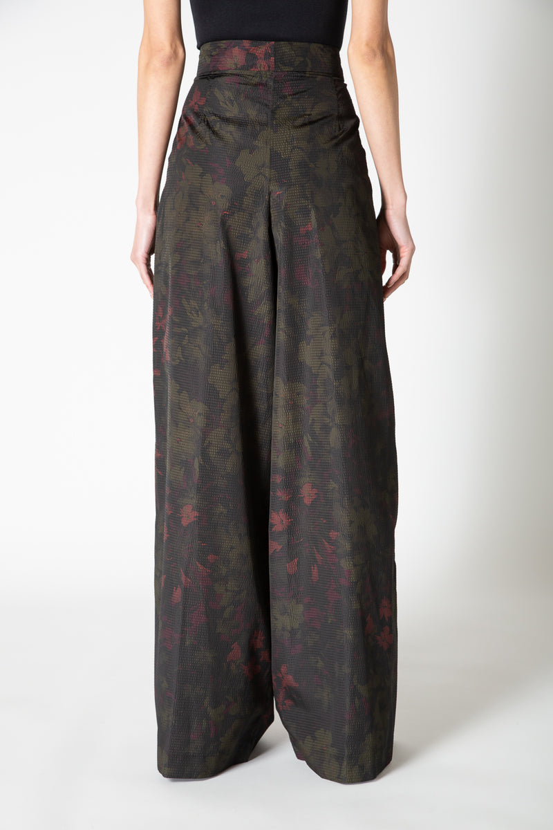 DRIES VAN NOTEN | PLEATED WIDE LEG PANTS