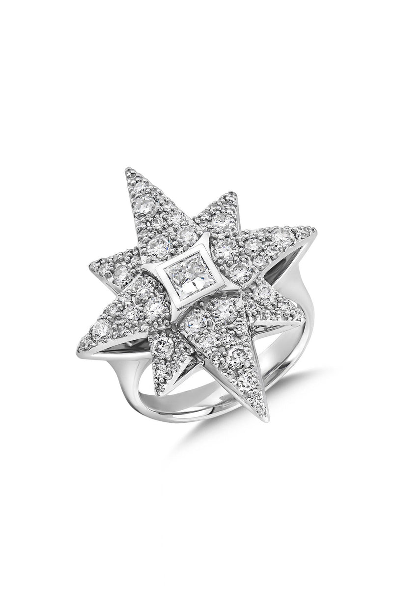 BEE GODDESS | WHITE GOLD VENUS STAR RING – MAXFIELD LA