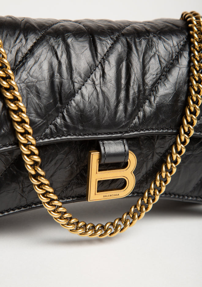 Balenciaga Crush Medium Quilted Chain Shoulder Bag